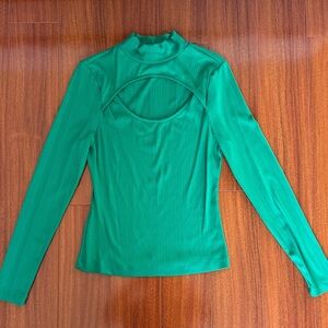 Elegant Green Long Sleeve Women's Top
